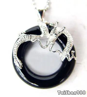 Hot sale Free Shipping 5 pcs >Charming Black Agate 18KWGP Dragon Round Pendant and Necklace
Hot sale Free Shipping 5 pcs >Charming Black Agate 18KWGP Dragon Round Pendant and Necklace