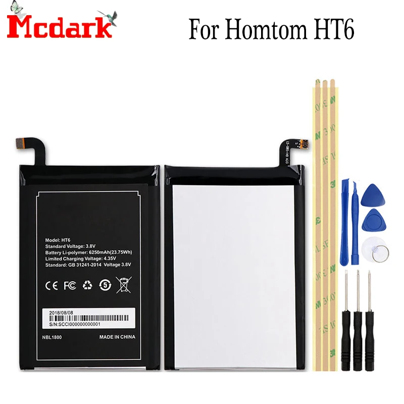 Mcdark для Homtom HT6 Батарея Замена высокого качества большой Ёмкость 6250 мА/ч резервное