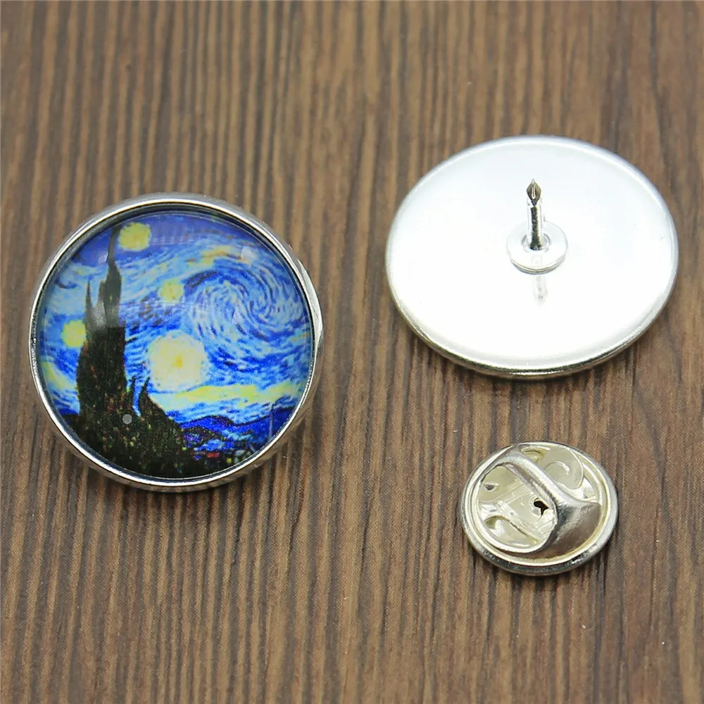 2019 New Fashion 2 Colors 20mm Van Gogh The Starry Night Glass Cabochon Brooches Pins Collar Suit Scarf Decoration
2019 New Fashion 2 Colors 20mm Van Gogh The Starry Night Glass Cabochon Brooches Pins Collar Suit Scarf Decoration