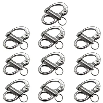 Stainless Fixed Snap Shackle Quick Release Fixed Shackles with Round Ring Marine Boat SUS316 Rigging Hardware 10pcs 52mm
Stainless Fixed Snap Shackle Quick Release Fixed Shackles with Round Ring Marine Boat SUS316 Rigging Hardware 10pcs 52mm