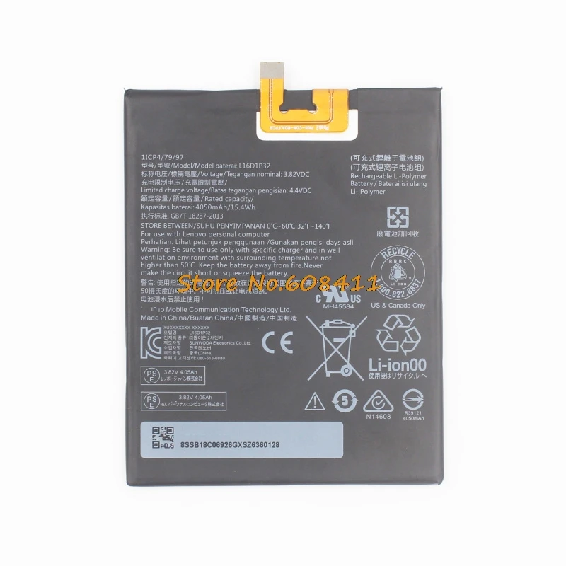 VK 3.82V 4050mAh 15.4Wh L16D1P32 Battery Replacement Li-Ion Bateria For Lenovo PHAB2 PLUS PB2-670N Rechargeable Batteries
VK 3.82V 4050mAh 15.4Wh L16D1P32 Battery Replacement Li-Ion Bateria For Lenovo PHAB2 PLUS PB2-670N Rechargeable Batteries