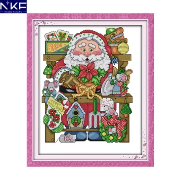 NKF Happy Christmas figure style handcraft needlepoint kits counted stamped Christmas cross stitch sets for home decoration
NKF Happy Christmas figure style handcraft needlepoint kits counted stamped Christmas cross stitch sets for home decoration