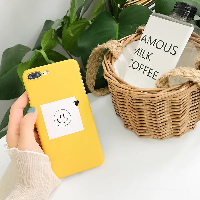 Korean style Smiling face Phone Cases For iPhone 6S 6Plus 7 8 X XR XS MAX Personality Scrub yellow telefon smartphone Covers
Korean style Smiling face Phone Cases For iPhone 6S 6Plus 7 8 X XR XS MAX Personality Scrub yellow telefon smartphone Covers