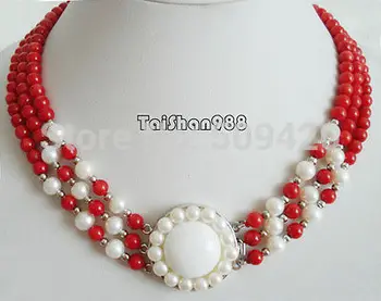women Fashion Jewelry Shipping >>>>>3 Rows Red Coral White Pearl Sun Flower Pendant WGP Clasp Necklace Fine Factory direct
women Fashion Jewelry Shipping >>>>>3 Rows Red Coral White Pearl Sun Flower Pendant WGP Clasp Necklace Fine Factory direct