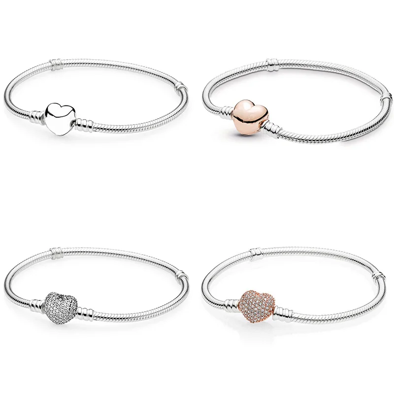 Hot Sale Silver Plated Simple Basis Heart Love Snake Chain Bracelets For Women Wedding Jewelry Charming Bracelet & Bangles
Hot Sale Silver Plated Simple Basis Heart Love Snake Chain Bracelets For Women Wedding Jewelry Charming Bracelet & Bangles
