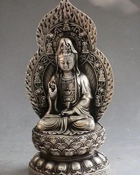 YM 316 Old Chinese Buddhism Silver Sit Kwan-yin Guan Yin Avalokiteshvara Buddha Statue
YM 316 Old Chinese Buddhism Silver Sit Kwan-yin Guan Yin Avalokiteshvara Buddha Statue