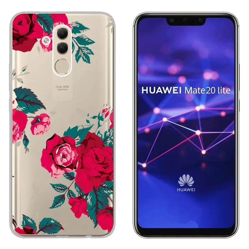 Clear Patterned Slim Soft Rubber Silicone Case Cover sFor Huawei Mate 20 Lite Ultra Thin Capa Coque For Huawei Mate 20 Lite Case (25)