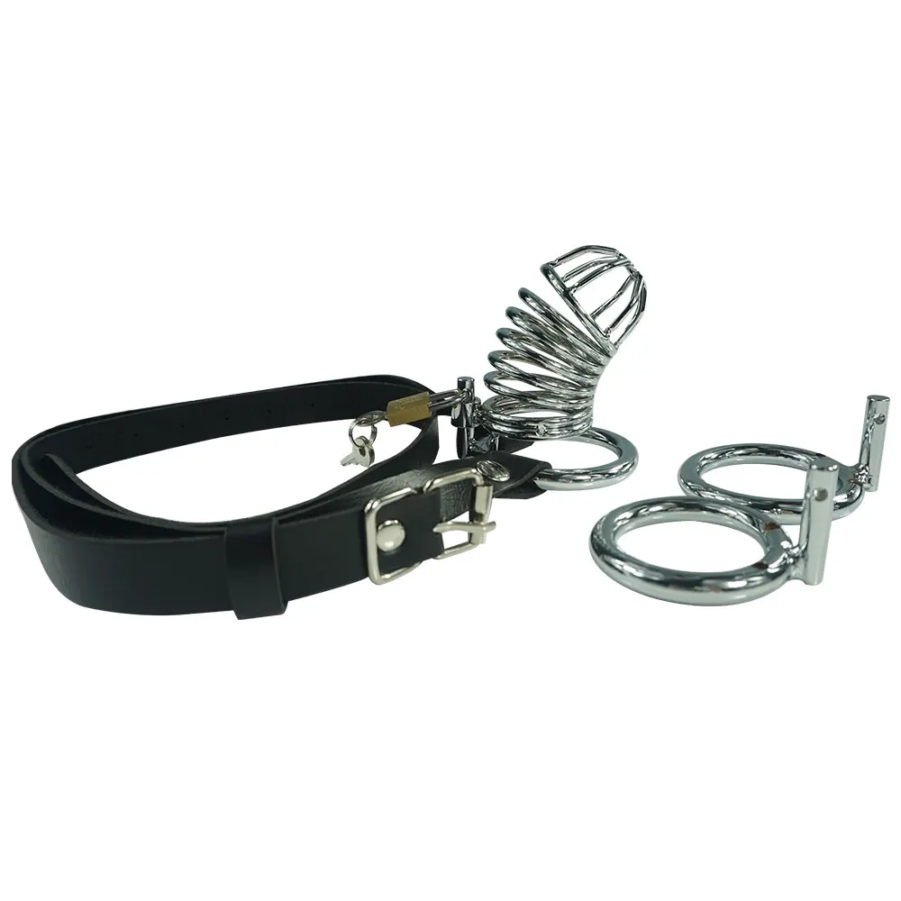 Including 3 size ring metal male chastity belt cock cage Device CB6000S bondage restraint sex toys 3