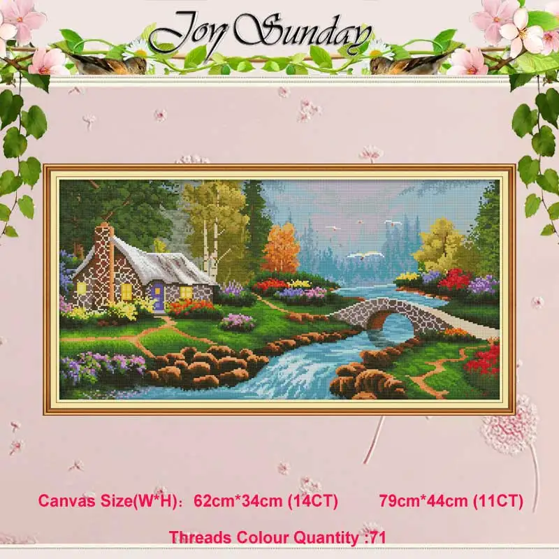 Small bridge flowing water and house 11CT 14CT Cross Stitch Set DIY DMC Cross-stitch Kit Embroidery Needlework Home Decor
Small bridge flowing water and house 11CT 14CT Cross Stitch Set DIY DMC Cross-stitch Kit Embroidery Needlework Home Decor