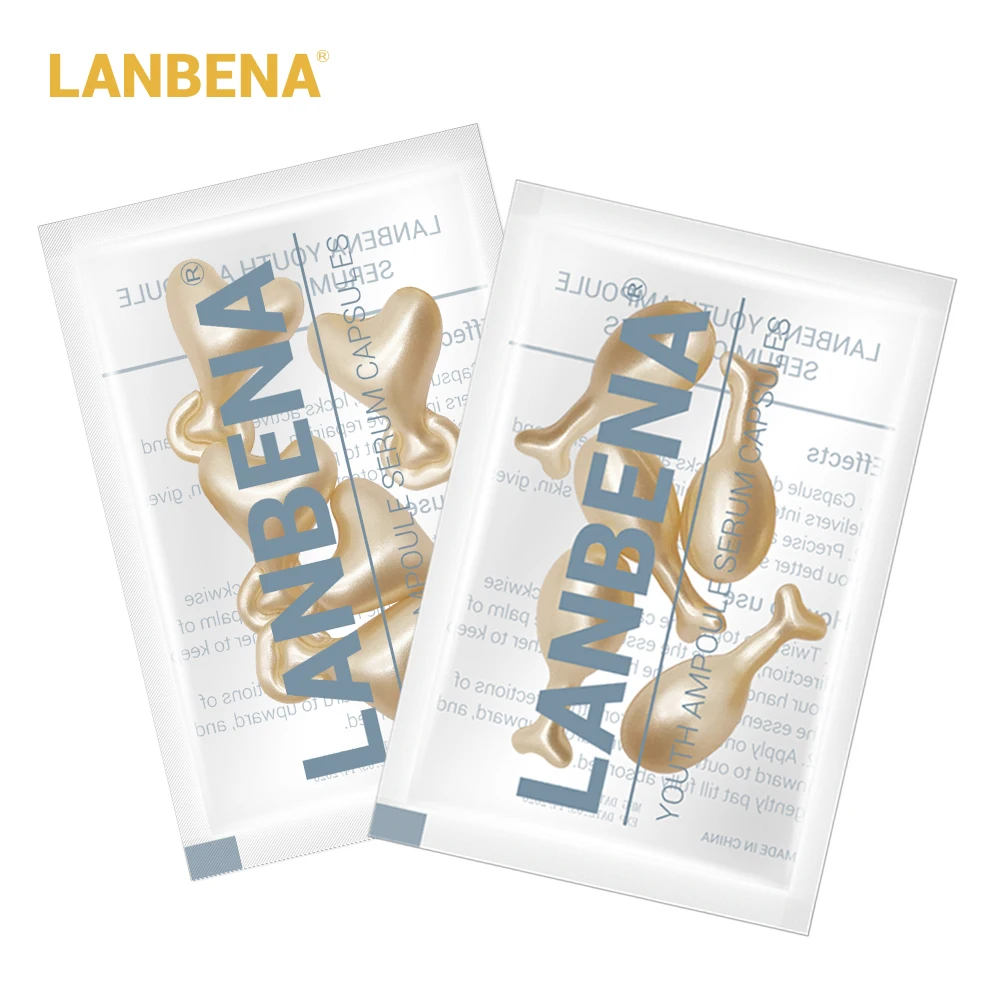 

LANBENA 24K Gold Peptide Wrinkles Ampoule Capsule Facial Cream+ Eye Serum Anti-Aging Lifting Firming Whitening Skin Care 10PCS