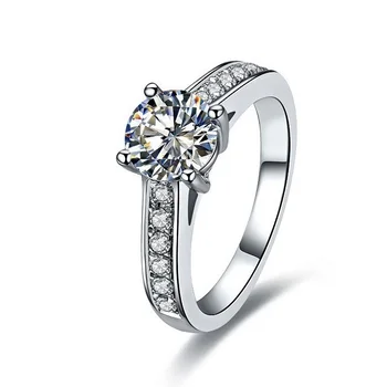 Classic 1 CT Solid 585 White Gold Ring Four Prongs Round Synthetic Diamonds Wedding Ring For Bridal Promise Love Jewerly Gift
Classic 1 CT Solid 585 White Gold Ring Four Prongs Round Synthetic Diamonds Wedding Ring For Bridal Promise Love Jewerly Gift