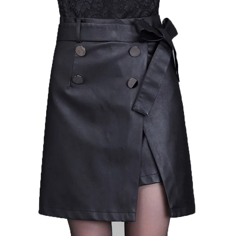 Plus Size 5XL Leather Skirt Women High Waist Autumn Winter Irregular Lace Up Soft PU Mini Skirts Side Split Short Faldas Mujer
Plus Size 5XL Leather Skirt Women High Waist Autumn Winter Irregular Lace Up Soft PU Mini Skirts Side Split Short Faldas Mujer