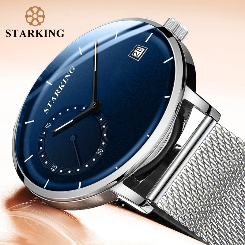 STARKING Dress Men Watch Steel Mesh Band Quartz Analog Wristwatch 3ATM Waterproof Curved Glass Blue Male Clock Relogio Masculino
STARKING Dress Men Watch Steel Mesh Band Quartz Analog Wristwatch 3ATM Waterproof Curved Glass Blue Male Clock Relogio Masculino