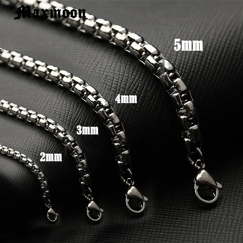 Maxmoon men Stainless Steel bracelet 2/3/4/5mm Square Rolo chain Bracelet bangle women for men gift Good quality whosale 
Maxmoon men Stainless Steel bracelet 2/3/4/5mm Square Rolo chain Bracelet bangle women for men gift Good quality whosale