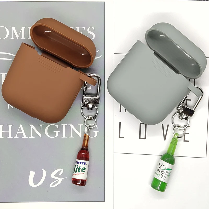 For Apple AirPods Case Silicone Cover Bluetooth Earphone Case For Airpods Charging Box Protective Cover With Cute Beer Key Ring
For Apple AirPods Case Silicone Cover Bluetooth Earphone Case For Airpods Charging Box Protective Cover With Cute Beer Key Ring