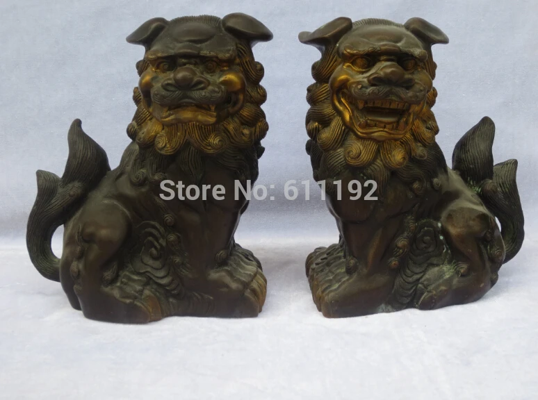 A pair Big antique home FengShui decor Metal crafts,handmade Bronze Gilt Fu foo dog sculpture, Size17*20*10 cm
A pair Big antique home FengShui decor Metal crafts,handmade Bronze Gilt Fu foo dog sculpture, Size17*20*10 cm
