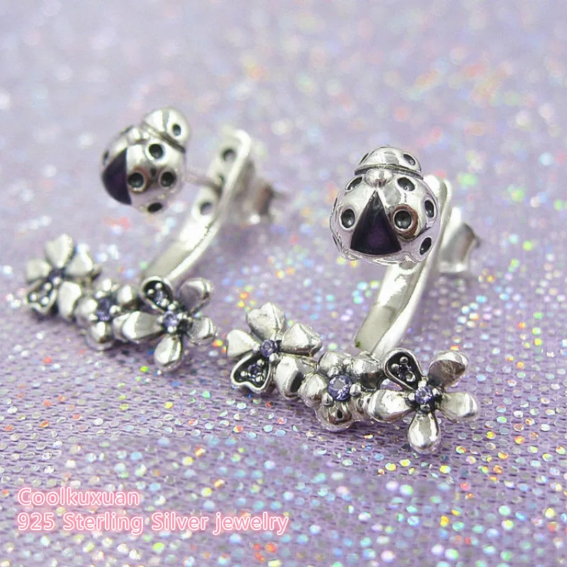 2019 new Spring Original 100% 925 Sterling Silver Ladybug Meadow Jacket Earrings, Purple Enamel & CZ for Women Fine Jewelry
2019 new Spring Original 100% 925 Sterling Silver Ladybug Meadow Jacket Earrings, Purple Enamel & CZ for Women Fine Jewelry