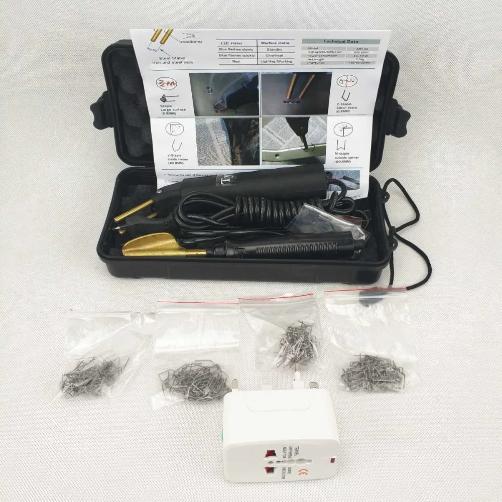 Car Bumper Repair Kit Hot Stapler Plastic Repair Plastic Kit Welding Machine & Smoothing Iron & 200pcs Stapler
Car Bumper Repair Kit Hot Stapler Plastic Repair Plastic Kit Welding Machine & Smoothing Iron & 200pcs Stapler