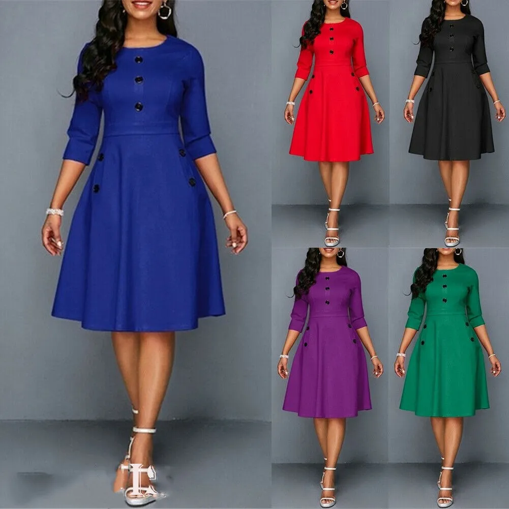 New Style Women Dresse Summer Women Vintage A-Line Dress Tunic Long Long Sleeve Solid Knee Length Sundress Fashion Hot Gift 2019
New Style Women Dresse Summer Women Vintage A-Line Dress Tunic Long Long Sleeve Solid Knee Length Sundress Fashion Hot Gift 2019