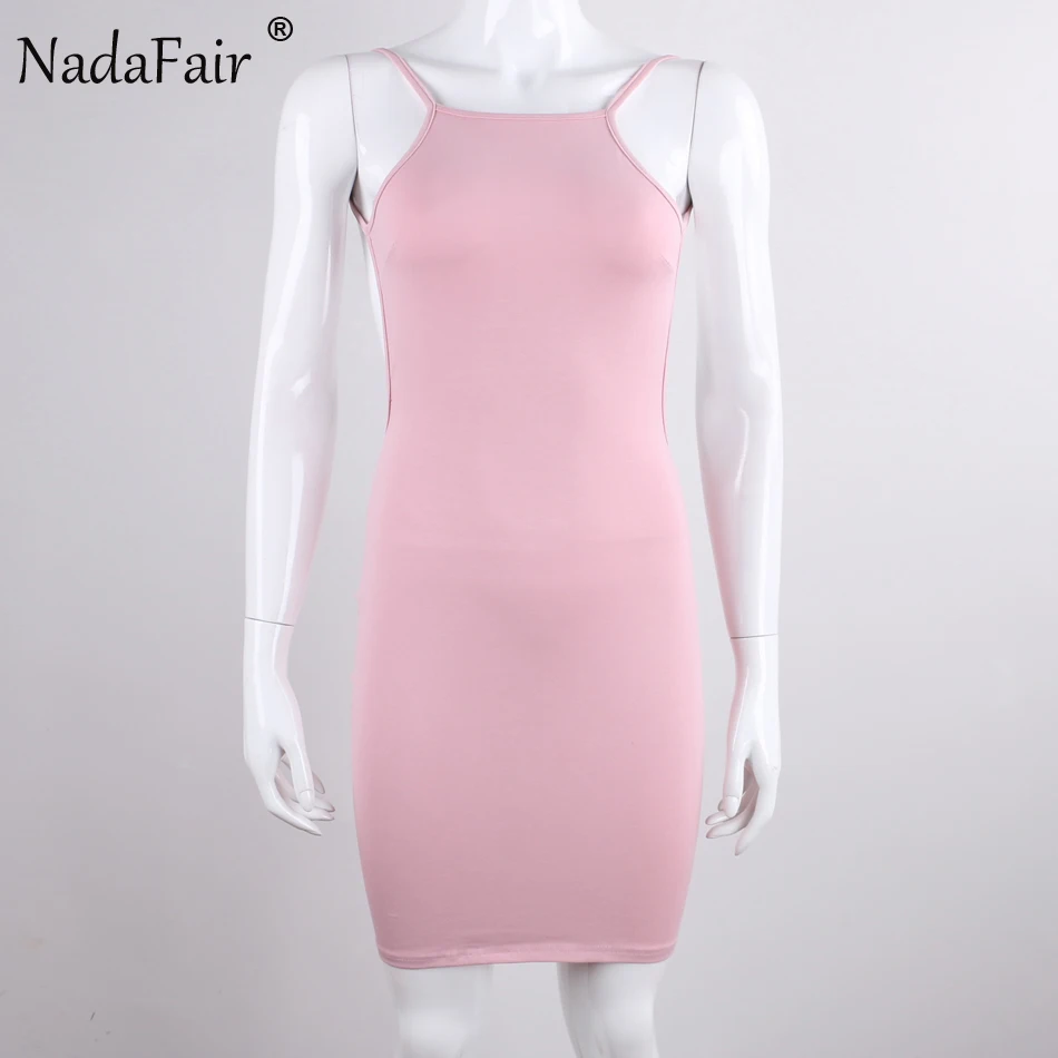 Nadafair 95% Cotton Spaghetti Strap Black Sexy Club Backless Bodycon Dress Women Summer Beach Casual Mini Dress 43