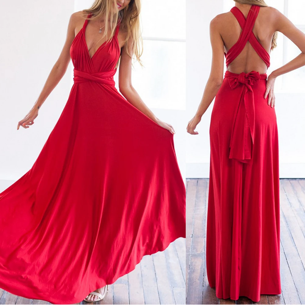 Sexy Women Multiway Wrap Boho Maxi Dress Club Red Party Dress Summer Bandage Long Dresses Backless Bridesmaids Women Dress
Sexy Women Multiway Wrap Boho Maxi Dress Club Red Party Dress Summer Bandage Long Dresses Backless Bridesmaids Women Dress