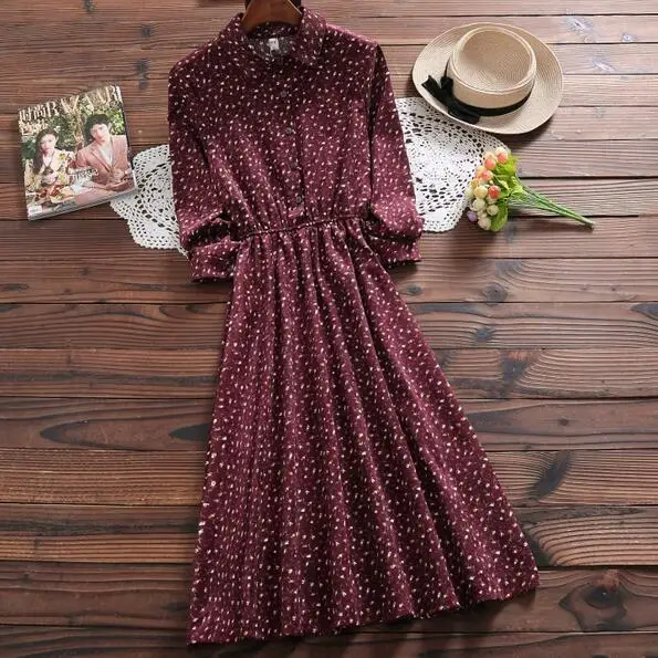 New Mori Girl Autumn Spring Women Long Dress Floral Print Vintage Lady Midi Dress Elegant Kawaii Corduroy Chic Cute Dress DC677
New Mori Girl Autumn Spring Women Long Dress Floral Print Vintage Lady Midi Dress Elegant Kawaii Corduroy Chic Cute Dress DC677