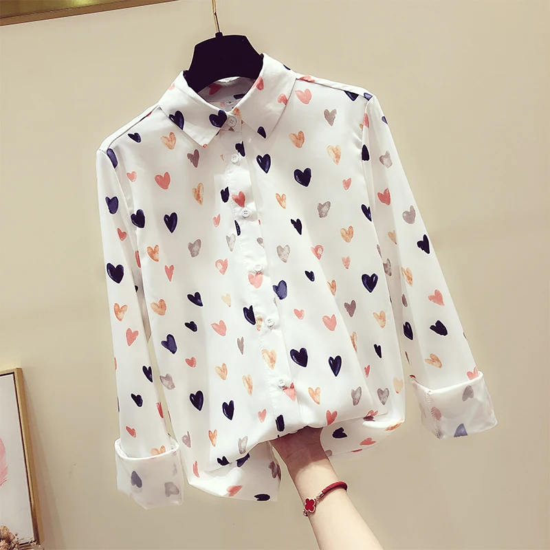 Colorful Hearts Printed Shirts Women Tops and Blouses Fashion Streetwear Harajuku Long Sleeve Love Printed White Chiffon Blouse
Colorful Hearts Printed Shirts Women Tops and Blouses Fashion Streetwear Harajuku Long Sleeve Love Printed White Chiffon Blouse