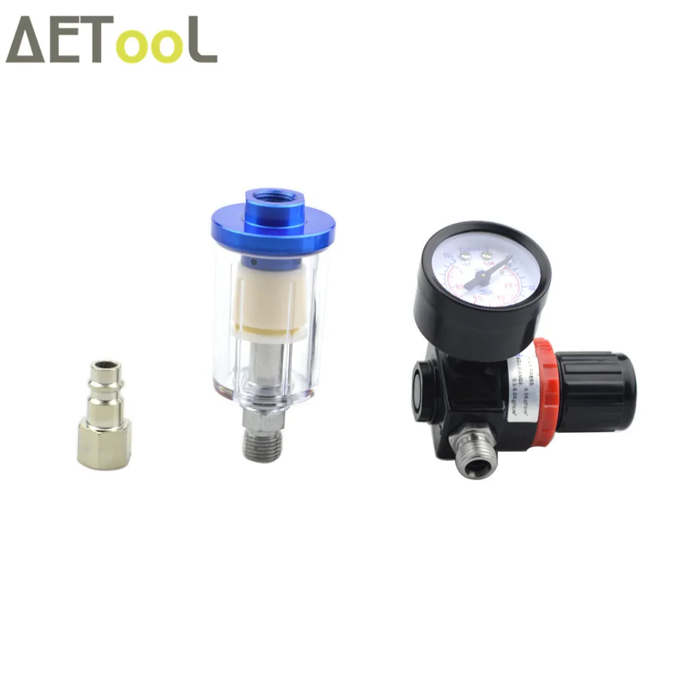 AETool High Quality Spray Gun Air Regulator Gauge+In-line Water Trap Filter Tool+EU/JP Adapter Pneumatic Spray Gun Accessories
AETool High Quality Spray Gun Air Regulator Gauge+In-line Water Trap Filter Tool+EU/JP Adapter Pneumatic Spray Gun Accessories