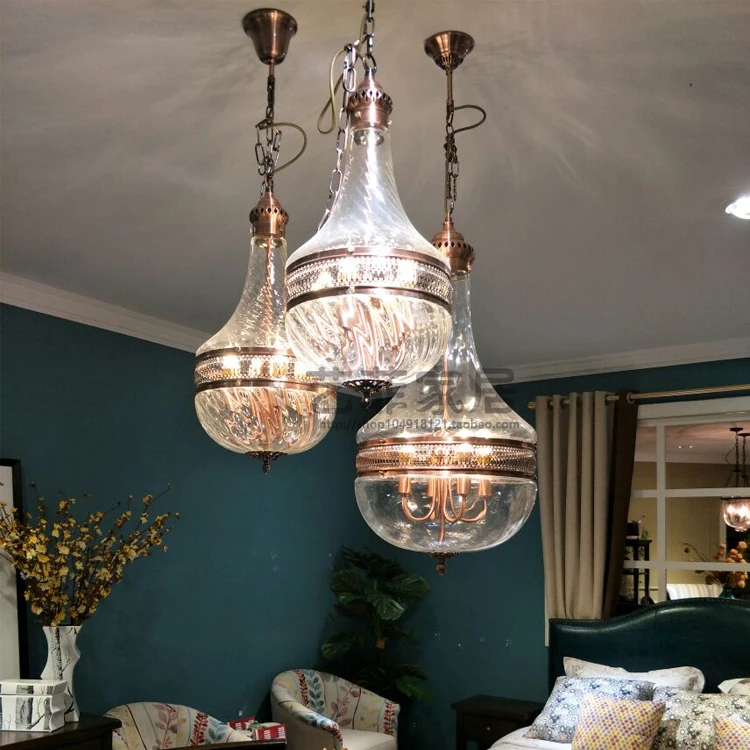 American classical Nordic retro glass pendant light bedroom restaurant dining room hanging light E27
American classical Nordic retro glass pendant light bedroom restaurant dining room hanging light E27