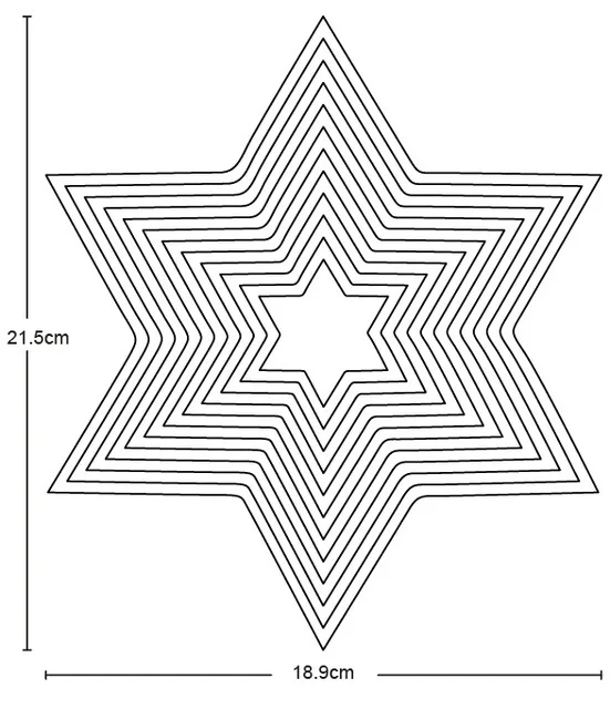Big 8.5inch 12pc Star Hexagon Frame Metal Cutting Dies Scrapbooking Album DIY Card Craft Embossing Die Cuts New 2019 Arrival
Big 8.5inch 12pc Star Hexagon Frame Metal Cutting Dies Scrapbooking Album DIY Card Craft Embossing Die Cuts New 2019 Arrival