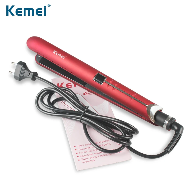 

Kemei LCD Display Flat Iron Digital Straightening Hair Curler Irons Ceramic Hair Straightener 100-220 Degree Ajustable KM-2205