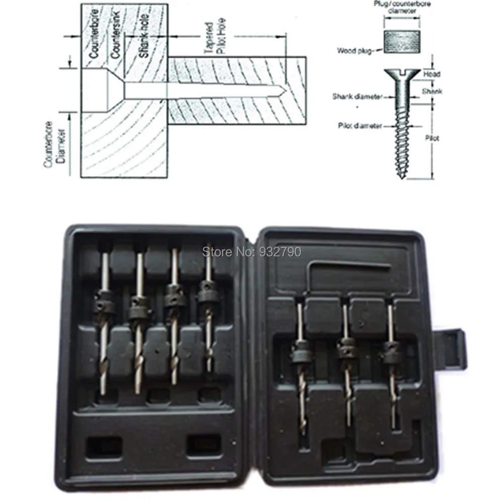 7pcs Carpentry Tampered&Hardened Countersink Drill Bit Set Adjustable Stop Collar Woodworking Countersinks Drills Bits W/Case
7pcs Carpentry Tampered&Hardened Countersink Drill Bit Set Adjustable Stop Collar Woodworking Countersinks Drills Bits W/Case