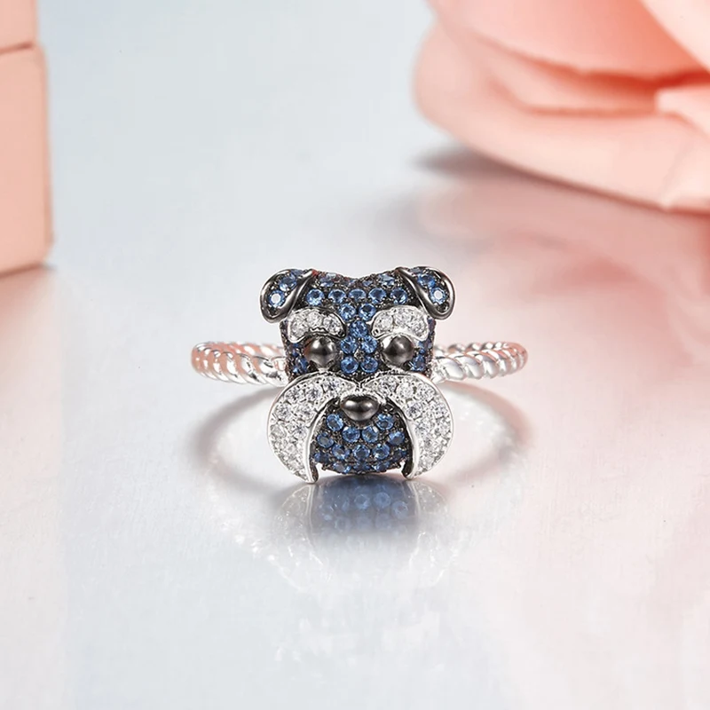Cute Adorable Schnauzer Pet Dog Animal Finger Ring 925 Sterling Silver Women Wedding Jewelry Pet Dog Animal 
Cute Adorable Schnauzer Pet Dog Animal Finger Ring 925 Sterling Silver Women Wedding Jewelry Pet Dog Animal