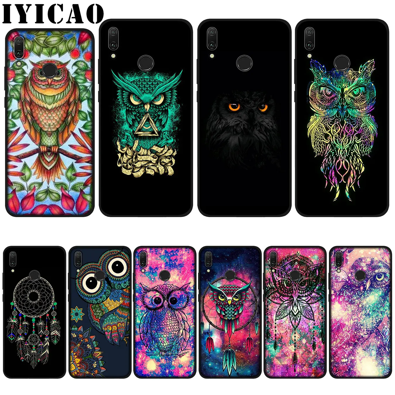 Чехол IYICAO Сова и Ловец снов великолепный мягкий чехол для Huawei P20 Pro P10 P8 P9 P30 Lite Mini 2017