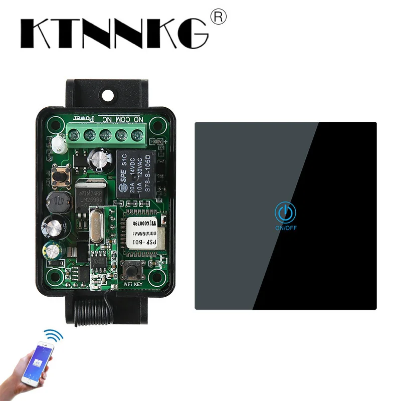 KTNNKG 1CH 12V 24V Wifi Relay Receiver Smart APP Light Switch w/ Touch Panel Remote Control For Lamps Bulb Universal RF 433MHz
KTNNKG 1CH 12V 24V Wifi Relay Receiver Smart APP Light Switch w/ Touch Panel Remote Control For Lamps Bulb Universal RF 433MHz
