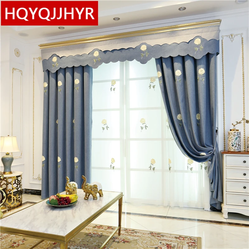 Modern Pastoral high quality 3D embroidered windows curtains for bedroom kitchen living room luxur drapes Custom finished 
Modern Pastoral high quality 3D embroidered windows curtains for bedroom kitchen living room luxur drapes Custom finished