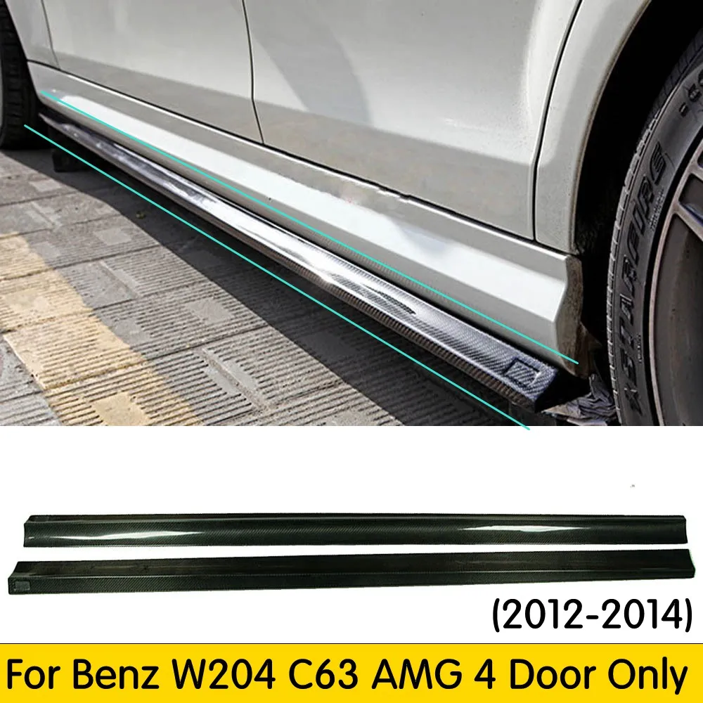 

For C63 Carbon Fiber Side Extension Skirt For Benz W204 4 Door Sedan C180 C200 C260 with AMG Package & C63 Amg 12 - 14