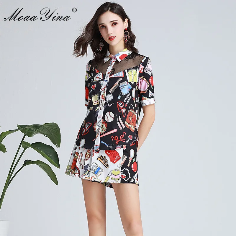 MoaaYina Fashion Designer Set Spring Summer Women Short sleeve Print Elegant Tops+Shorts Two-piece suit
MoaaYina Fashion Designer Set Spring Summer Women Short sleeve Print Elegant Tops+Shorts Two-piece suit