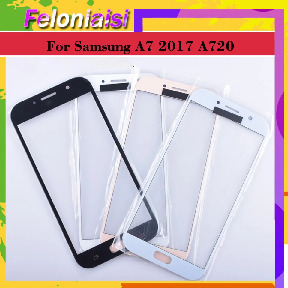 10 шт./лот для Samsung Galaxy A7 2017 A720 A720F SM-A720F сенсорный экран передняя стеклянная панель