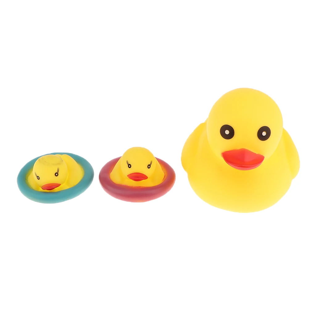 3 Pieces Vinyl Duck Shaped Bath Toys Bathing Swimming Playing Toy Set for Kids Children Bathroom Decoration Toys Set 3 Pieces Vinyl Duck Shaped Bath Toys Bathing Swimming Playing Toy Set for Kids Children Bathroom Decoration Toys Set