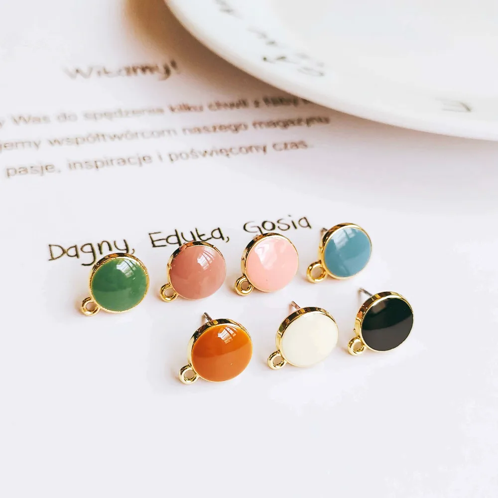 Simple Enamel Alloy Round Stud Earring Components Eardrop Simple Color Style DIY Jewelry Accessories Handmade Materials 1pcs
Simple Enamel Alloy Round Stud Earring Components Eardrop Simple Color Style DIY Jewelry Accessories Handmade Materials 1pcs