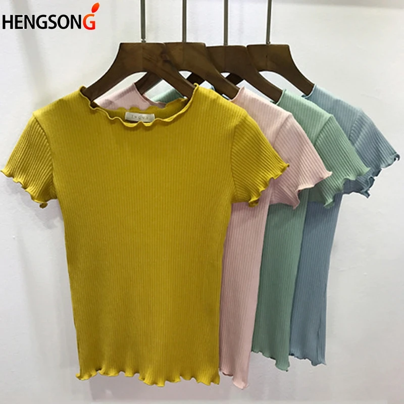Women blouses Ruffled Trimmings Ribbed Crop Tops Soft And Stretchy Short Sleeve Shirts Basic Cropped Top
Women blouses Ruffled Trimmings Ribbed Crop Tops Soft And Stretchy Short Sleeve Shirts Basic Cropped Top