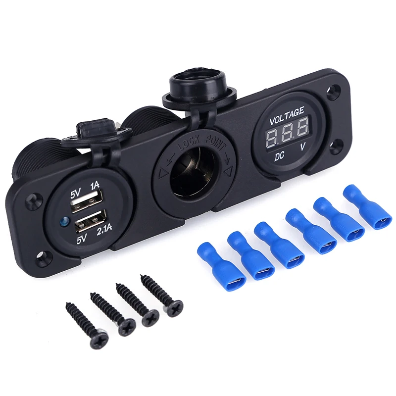 12V LED Dual Car 2 USB Port Charger With DC Voltmeter Digital Auto/Motorbike/Boat Cigarette Lighter Socket Splitter
12V LED Dual Car 2 USB Port Charger With DC Voltmeter Digital Auto/Motorbike/Boat Cigarette Lighter Socket Splitter