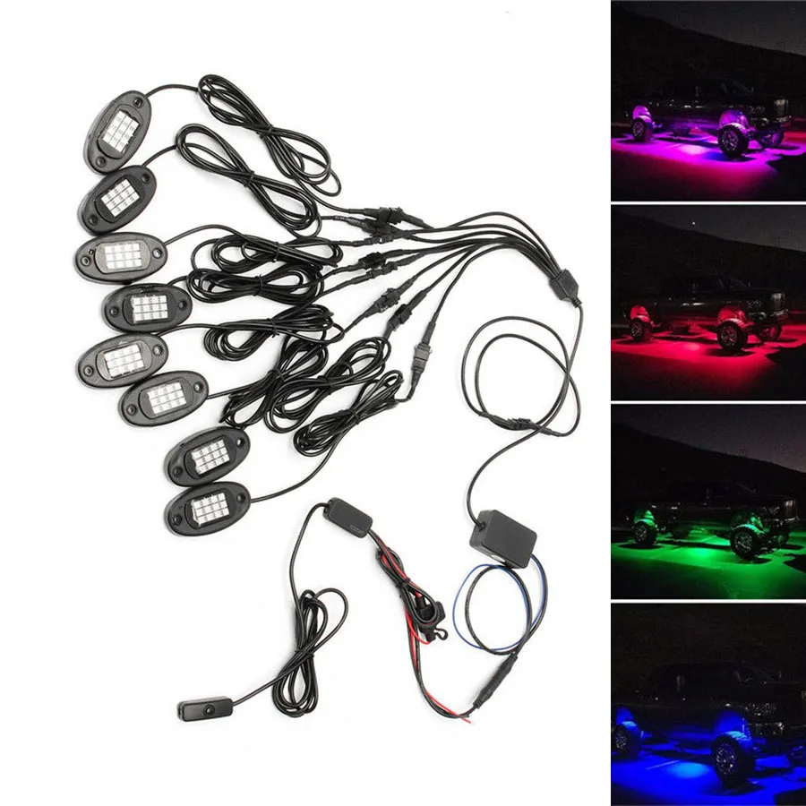 Universal 8Pcs RGB LED Rock Light Wireless Dual Remotes Control Under Body Offroad Truck Boat Lamp Multi-color Waterproof
Universal 8Pcs RGB LED Rock Light Wireless Dual Remotes Control Under Body Offroad Truck Boat Lamp Multi-color Waterproof