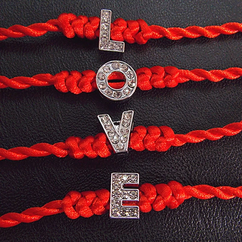 Valentine's Day Lucky Rope Cord Crystal Letters Red String Couple Bracelets For Lovers
Valentine's Day Lucky Rope Cord Crystal Letters Red String Couple Bracelets For Lovers