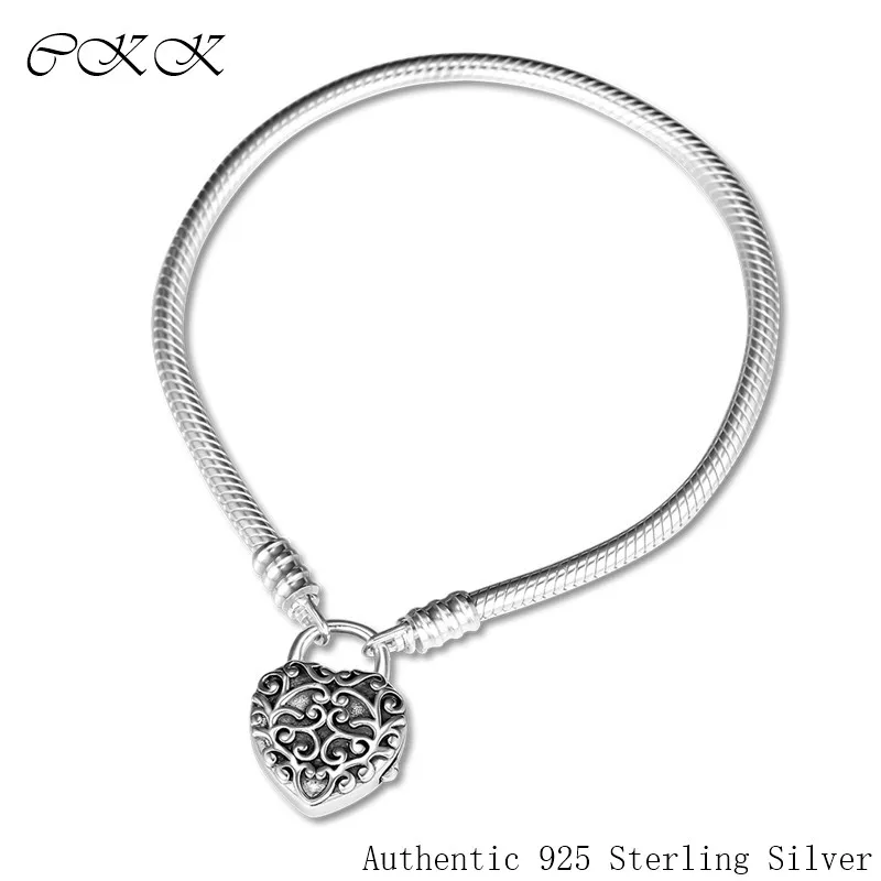 Bracelet 100% 925 Sterling Silver Smooth Padlock Regal Heart Clasps Snake Bracelets for Women Gift Fit Charms Beads DIY PB060
Bracelet 100% 925 Sterling Silver Smooth Padlock Regal Heart Clasps Snake Bracelets for Women Gift Fit Charms Beads DIY PB060