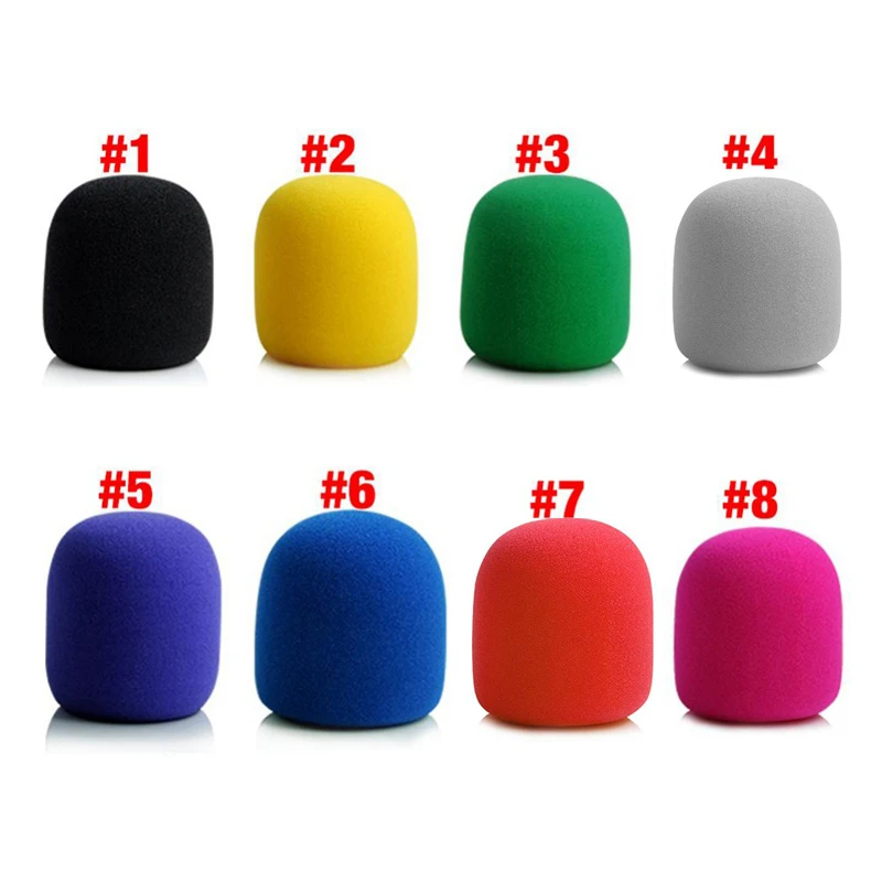 

6 Pcs Foam Mic Cover Handheld Microphone Sponge Windscreen Multi Color Ball Shape Recording Condenser KTV Karaoke Stage