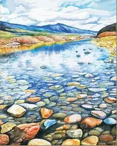 Pebbles by the river coloring by numbers on canvas cuadros picture painting for wall decor