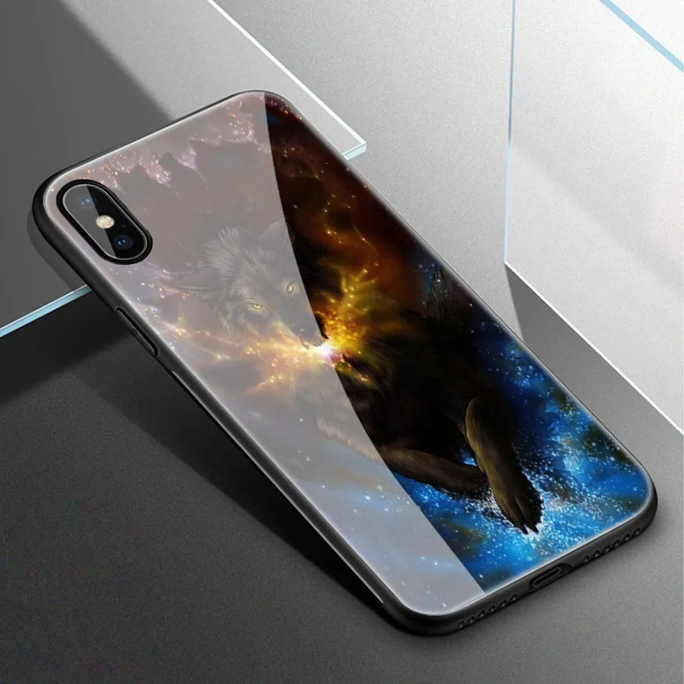 Luxury Tempered Glass Case For iPhone XS Max XR X Coque iPhone8 Silicone Pattern iPhonexs Phone Case For iPhone XS 6 6S 7 8 Plus (16)
