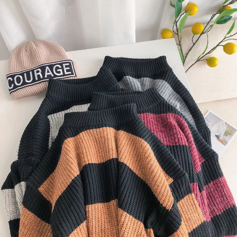 Men 's Stripe Sweater Cotton 2018 Autumn Winter New Pattern Warm Lovers Half High Lead Stripe Sweater Men O Neck Casual Pullover
Men 's Stripe Sweater Cotton 2018 Autumn Winter New Pattern Warm Lovers Half High Lead Stripe Sweater Men O Neck Casual Pullover